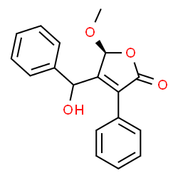 ChemSpider 2D Image | (5S)-4-[Hydroxy(phenyl)methyl]-5-methoxy-3-phenyl-2(5H)-furanone | C18H16O4