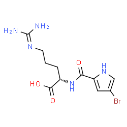 ChemSpider 2D Image | N~2~-[(4-Bromo-1H-pyrrol-2-yl)carbonyl]-L-arginine | C11H16BrN5O3