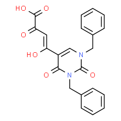 ChemSpider 2D Image | (3Z)-4-(1,3-Dibenzyl-2,4-dioxo-1,2,3,4-tetrahydro-5-pyrimidinyl)-4-hydroxy-2-oxo-3-butenoic acid | C22H18N2O6