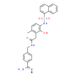 ChemSpider 2D Image | N-(4-Carbamimidoylbenzyl)-2-{2-hydroxy-6-methyl-3-[(1-naphthylsulfonyl)amino]phenyl}acetamide | C27H26N4O4S