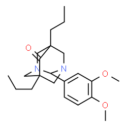ChemSpider 2D Image | 2-(3,4-Dimethoxyphenyl)-5,7-dipropyl-1,3-diazatricyclo[3.3.1.1~3,7~]decan-6-one | C22H32N2O3