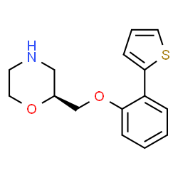 ChemSpider 2D Image | (2S)-2-{[2-(2-Thienyl)phenoxy]methyl}morpholine | C15H17NO2S