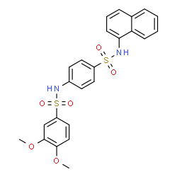 ChemSpider 2D Image | 3,4-Dimethoxy-N-[4-(1-naphthylsulfamoyl)phenyl]benzenesulfonamide | C24H22N2O6S2