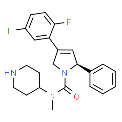 ChemSpider 2D Image | (2S)-4-(2,5-DIFLUOROPHENYL)-N-METHYL-2-PHENYL-N-PIPERIDIN-4-YL-2,5-DIHYDRO-1H-PYRROLE-1-CARBOXAMIDE | C23H25F2N3O