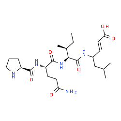 ChemSpider 2D Image | L-Prolyl-L-glutaminyl-N-[(1E)-1-carboxy-5-methyl-1-hexen-3-yl]-L-isoleucinamide | C24H41N5O6