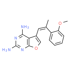 ChemSpider 2D Image | 5-[(1Z)-2-(2-Methoxyphenyl)-1-propen-1-yl]furo[2,3-d]pyrimidine-2,4-diamine | C16H16N4O2