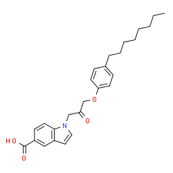 ChemSpider 2D Image | 1-(3-(4-octylphenoxy)-2-oxopropyl)indole-5-carboxylic acid | C26H31NO4