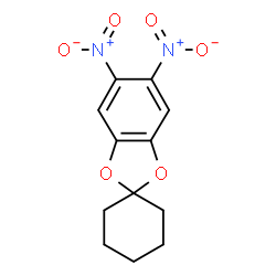 ChemSpider 2D Image | 5,6-dinitrospiro(1,3-benzodioxole-2,1'-cyclohexane) | C12H12N2O6