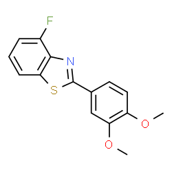 ChemSpider 2D Image | 2-(3,4-Dimethoxy-phenyl)-4-fluoro-b; enzothiazole | C15H12FNO2S
