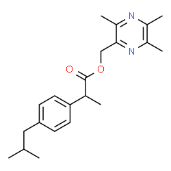 ChemSpider 2D Image | (3,5,6-Trimethyl-2-pyrazinyl)methyl 2-(4-isobutylphenyl)propanoate | C21H28N2O2