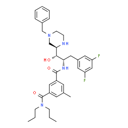 ChemSpider 2D Image | N'-[(1S,2S)-1-[(2R)-4-Benzyl-2-piperazinyl]-3-(3,5-difluorophenyl)-1-hydroxy-2-propanyl]-5-methyl-N,N-dipropylisophthalamide | C35H44F2N4O3