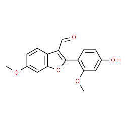 ChemSpider 2D Image | 2-(4-Hydroxy-2-methoxyphenyl)-6-methoxy-1-benzofuran-3-carbaldehyde | C17H14O5