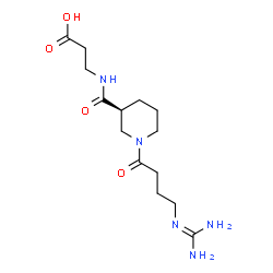 ChemSpider 2D Image | N-{[(3S)-1-{4-[(Diaminomethylene)amino]butanoyl}-3-piperidinyl]carbonyl}-beta-alanine | C14H25N5O4