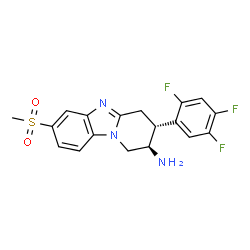 ChemSpider 2D Image | (2R,3R)-7-(Methylsulfonyl)-3-(2,4,5-trifluorophenyl)-1,2,3,4-tetrahydropyrido[1,2-a]benzimidazol-2-amine | C18H16F3N3O2S