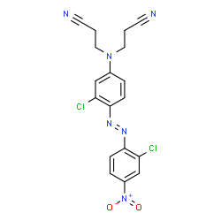 ChemSpider 2D Image | propanenitrile, 3,3'-((3-chloro-4-((2-chloro-4-nitrophenyl)azo)phenyl)imino)bis- | C18H14Cl2N6O2