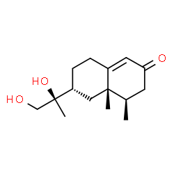 ChemSpider 2D Image | (4R,4aS,6R)-6-[(2R)-1,2-Dihydroxy-2-propanyl]-4,4a-dimethyl-4,4a,5,6,7,8-hexahydro-2(3H)-naphthalenone | C15H24O3