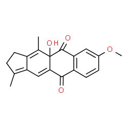 ChemSpider 2D Image | 10a-Hydroxy-8-methoxy-3,11-dimethyl-2,10a-dihydro-1H-cyclopenta[b]anthracene-5,10-dione | C20H18O4