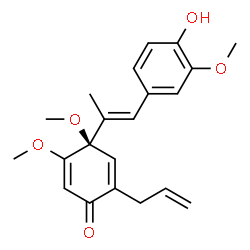 ChemSpider 2D Image | (4R)-2-Allyl-4-[(1E)-1-(4-hydroxy-3-methoxyphenyl)-1-propen-2-yl]-4,5-dimethoxy-2,5-cyclohexadien-1-one | C21H24O5