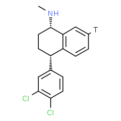 ChemSpider 2D Image | (1S,4S)-4-(3,4-Dichlorophenyl)-N-methyl(7-~3~H)-1,2,3,4-tetrahydro-1-naphthalenamine | C17H16TCl2N