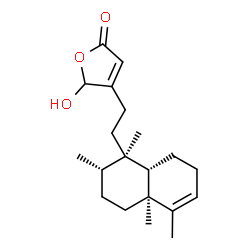 ChemSpider 2D Image | 5-Hydroxy-4-{2-[(1R,2S,4aS,8aS)-1,2,4a,5-tetramethyl-1,2,3,4,4a,7,8,8a-octahydro-1-naphthalenyl]ethyl}-2(5H)-furanone | C20H30O3