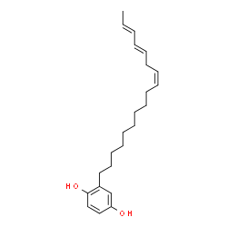 ChemSpider 2D Image | 2-[(10Z,13E,15E)-10,13,15-Heptadecatrien-1-yl]-1,4-benzenediol | C23H34O2