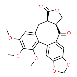 ChemSpider 2D Image | (3aR,14aS)-6,7,8-Trimethoxy-1,3a,4,14a-tetrahydrobenzo[3,4]furo[3',4':6,7]cycloocta[1,2-f][1,3]benzodioxole-3,14-dione | C22H20O8
