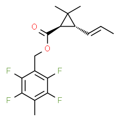 ChemSpider 2D Image | 2,3,5,6-Tetrafluoro-4-methylbenzyl (1R,3R)-2,2-dimethyl-3-[(1E)-1-propen-1-yl]cyclopropanecarboxylate | C17H18F4O2