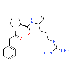 ChemSpider 2D Image | N-[(2S)-5-carbamimidamido-1-oxopentan-2-yl]-1-(phenylacetyl)-L-prolinamide | C19H27N5O3