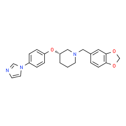 ChemSpider 2D Image | (3S)-1-(1,3-Benzodioxol-5-ylmethyl)-3-[4-(1H-imidazol-1-yl)phenoxy]piperidine | C22H23N3O3