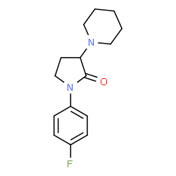 ChemSpider 2D Image | 1-(4-Fluorophenyl)-3-(1-piperidinyl)-2-pyrrolidinone | C15H19FN2O