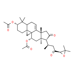 ChemSpider 2D Image | (3beta,5xi,9beta,11beta,24R)-16,23-Dioxo-24,25-epoxy-9,19-cyclolanost-7-ene-3,11-diyl diacetate | C34H48O7