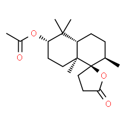 ChemSpider 2D Image | (2R,2'R,4a'S,6'S,8a'S)-2',5',5',8a'-Tetramethyl-5-oxodecahydro-2'H,3H-spiro[furan-2,1'-naphthalen]-6'-yl acetate | C19H30O4