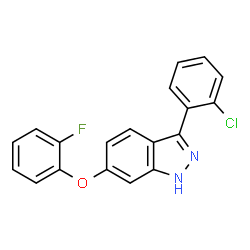 ChemSpider 2D Image | 3-(2-Chlorophenyl)-6-(2-fluorophenoxy)-1H-indazole | C19H12ClFN2O