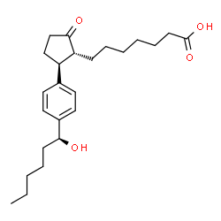 ChemSpider 2D Image | 7-[(1R,2S)-2-{4-[(1S)-1-Hydroxyhexyl]phenyl}-5-oxocyclopentyl]heptanoic acid | C24H36O4