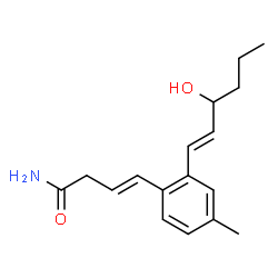 ChemSpider 2D Image | (3E)-4-{2-[(1E)-3-Hydroxy-1-hexen-1-yl]-4-methylphenyl}-3-butenamide | C17H23NO2