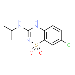 ChemSpider 2D Image | 7-chloro-3-isopropylamino-4H-1,2,4-benzothiadiazine 1,1-dioxide | C10H12ClN3O2S