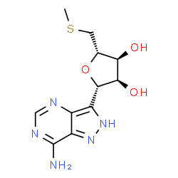 ChemSpider 2D Image | (1S)-1-(7-Amino-2H-pyrazolo[4,3-d]pyrimidin-3-yl)-1,4-anhydro-5-S-methyl-5-thio-D-ribitol | C11H15N5O3S