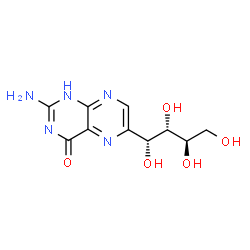ChemSpider 2D Image | 2-Amino-6-[(1R,2S,3R)-1,2,3,4-tetrahydroxybutyl]-4(1H)-pteridinone | C10H13N5O5