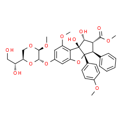 ChemSpider 2D Image | (-)-silvestrol | C34H38O13