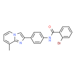 ChemSpider 2D Image | 2-Bromo-N-[4-(8-methylimidazo[1,2-a]pyridin-2-yl)phenyl]benzamide | C21H16BrN3O