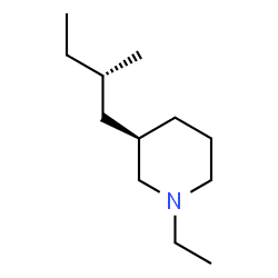 ChemSpider 2D Image | (3R)-1-Ethyl-3-[(2S)-2-methylbutyl]piperidine | C12H25N