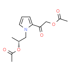 ChemSpider 2D Image | (2R)-1-[2-(Acetoxyacetyl)-1H-pyrrol-1-yl]-2-propanyl acetate | C13H17NO5