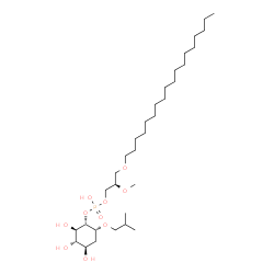 ChemSpider 2D Image | (2R)-2-Methoxy-3-(octadecyloxy)propyl (1S,2R,3S,4R,6R)-2,3,4-trihydroxy-6-isobutoxycyclohexyl hydrogen phosphate | C32H65O10P