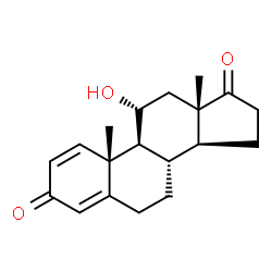 ChemSpider 2D Image | 11alpha-hydroxyandrosta-1,4-diene-3,17-dione | C19H24O3
