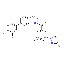 ChemSpider 2D Image | N'-{(Z)-[4-(6-Chloro-5-fluoro-3-pyridinyl)phenyl]methylene}-3-(3-chloro-1H-1,2,4-triazol-1-yl)-1-adamantanecarbohydrazide | C25H23Cl2FN6O