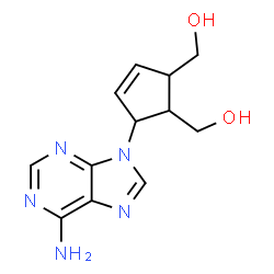 ChemSpider 2D Image | [5-(6-Amino-9H-purin-9-yl)-3-cyclopentene-1,2-diyl]dimethanol | C12H15N5O2