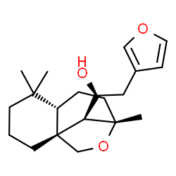 ChemSpider 2D Image | (1S)-2-(3-Furyl)-1-[(1R,6S,9S,12S)-5,5,9-trimethyl-10-oxatricyclo[7.2.1.0~1,6~]dodec-12-yl]ethanol | C20H30O3